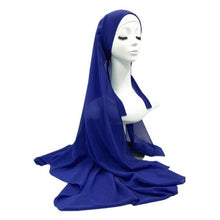 将图片加载到图库查看器，Plain Colorful Soft Lightweight Chiffon Elegant Hijab Scarf With Bandage Non-Slip Chiffon Echarpe Elegant Breathable Islam Long Hijabs Headband Fashion Turban Headwrap For Women
