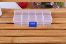 Load image into Gallery viewer, Plastic Storage Boxes Slots Adjustable Packaging Transparent Tool Case Craft Organizer Box Jewelry Accessories Rectangle Plastic Jewelry Box with Movable Dividers Earring Storage Containers
