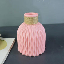 Load image into Gallery viewer, Plastic Vases Anti-ceramic Unbreakable Basket Imitation Rattan Flower Vase For Home Décor Desktop Decoration Living Room Office or Bookshelf
