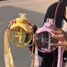 Load image into Gallery viewer, Plastic Water Bottle Portable Outdoor Bounce Cap Plastic Cup Cute Creative Student Water Bottle Fashionable Sports Water Bottle Water Bottle With Straw Leakproof BPA-Free Water Bottle For Children School Kids
