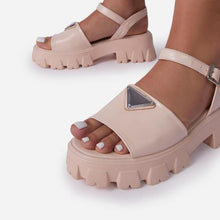 将图片加载到图库查看器，Platform Women's Sandals Summer Fashion Women Beach Classic Sandal Comfortable Beach  Pool Platforms Sandals With Buckle Open Toe Ankle Strap Thick-Soled Casual Women's Shoes
