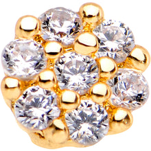 Load image into Gallery viewer, 1/4 Clear CZ Gem Gold Tone Cute Cluster L Shaped Nose Ring
