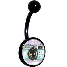Load image into Gallery viewer, Vintage Camera Black Belly Ring
