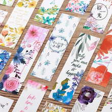 将图片加载到图库查看器，Poetic Flower Boxed Paper Art Small Fresh Bookmarks Stationery School Supplies Kids Gift Bookmarks Positive Page Marker For School Office Students Bookworm Presents
