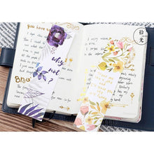 将图片加载到图库查看器，Poetic Flower Boxed Paper Art Small Fresh Bookmarks Stationery School Supplies Kids Gift Bookmarks Positive Page Marker For School Office Students Bookworm Presents
