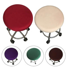 将图片加载到图库查看器，Polyester Fabric Round Chair Cover Waterproof Dining Seat Chair Covers Hotel Banquet Seat Covers Chair Protector Round Bar Stool Seat Covers Washable Stool Cushion Slipcover Elastic Bar Chair Covers
