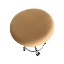 将图片加载到图库查看器，Polyester Fabric Round Chair Cover Waterproof Dining Seat Chair Covers Hotel Banquet Seat Covers Chair Protector Round Bar Stool Seat Covers Washable Stool Cushion Slipcover Elastic Bar Chair Covers
