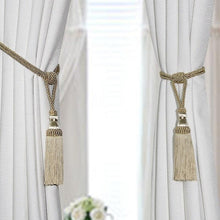 Load image into Gallery viewer, Polyester Tassel Curtain Tieback Handmade Hanging Tassels Fringe Curtains Holder Buckle Rope Decor Room Accessories European Style High-Grade Curtains Tieback Rope Tassel Holdbacks
