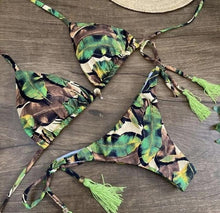 将图片加载到图库查看器，Popular Women's Beachwear  Bikini Set Swimwear Push-Up Padded Swimsuit Floral Bikini Set Low Rise Ruffled Two Pieces Swimsuit Push Up Bathing Suit Swimwear
