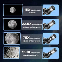 Load image into Gallery viewer, Portable Astronomical 150X Telescope 70mm Aperture Telescope Monocular With Tripod
