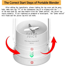 将图片加载到图库查看器，Portable Blender Bottle Electric Juicer
