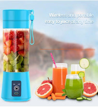 Load image into Gallery viewer, Portable Blender Mini Mixer Electric Juicer Machine Fresh Fruit Juice Blender Smoothie Maker Blender Cup Bottle A Travel Kitchen Portable USB Electric Fruit Juicer Squeezer Bottle Kitchen Tool for Orange Lemon
