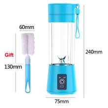 Load image into Gallery viewer, Portable Blender Mini Mixer Electric Juicer Machine Fresh Fruit Juice Blender Smoothie Maker Blender Cup Bottle A Travel Kitchen Portable USB Electric Fruit Juicer Squeezer Bottle Kitchen Tool for Orange Lemon
