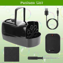 将图片加载到图库查看器，Portable Bubble Blowing Machine  with 2 Speeds Handle 3000-4000 Bubbles Per Minute Plug-In Battery Powered
