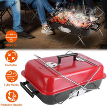 Load image into Gallery viewer, Portable Charcoal Tabletop Grill with Lid
