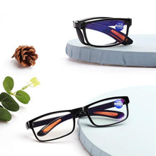 将图片加载到图库查看器，Portable Folding Reading Glasses Anti Blue Light Computer Gaming Eyeglasses Eye Protection Eyewear Men Eyeglasses Women Unisex Eyeglasses Decoration Eyewear Blue Light Blocking Glasses Thick Round Rim Frame Eyeglasses
