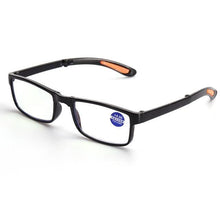 将图片加载到图库查看器，Portable Folding Reading Glasses Anti Blue Light Computer Gaming Eyeglasses Eye Protection Eyewear Men Eyeglasses Women Unisex Eyeglasses Decoration Eyewear Blue Light Blocking Glasses Thick Round Rim Frame Eyeglasses
