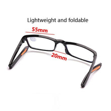 将图片加载到图库查看器，Portable Folding Reading Glasses Anti Blue Light Computer Gaming Eyeglasses Eye Protection Eyewear Men Eyeglasses Women Unisex Eyeglasses Decoration Eyewear Blue Light Blocking Glasses Thick Round Rim Frame Eyeglasses
