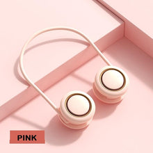 将图片加载到图库查看器，Portable Hanging Neck Fan 3-Speed Adjustable Twin Turbo USB Charge Folding Storage Silent Fans Cool Summer Work Sports Equipment Neck Hanging Cooling Fan USB Rechargeable 3 Speed Portable Bladeless Cooler Fan
