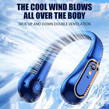 Load image into Gallery viewer, Portable Mini Hanging Neck Fan Bladeless Neckband Fan Digital Display Power Air Cooler USB Rechargeable Electric Fans 5 Speed Personal Neck Fan for Women and Men
