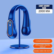 Load image into Gallery viewer, Portable Mini Hanging Neck Fan Bladeless Neckband Fan Digital Display Power Air Cooler USB Rechargeable Electric Fans 5 Speed Personal Neck Fan for Women and Men
