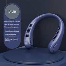 Load image into Gallery viewer, Portable Neck Fan USB Handheld Mute LED Digital Display Leafless Mini Electric Fan Colorful Atmosphere Lights 5th Gear For Rechargeable Personal Wearable Fan with Colorful Flashlight LED Digital Display And Low Noise
