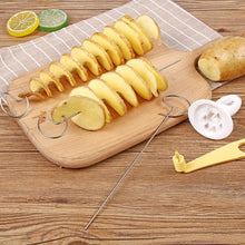 Load image into Gallery viewer, Portable Potato BBQ Skewers For Camping Chips Maker slicer Potato Spiral Cutter Barbecue Tools Kitchen Accessories Kitchen Gadget Potato Slicer Multi-Functional Hand Curler Cyclone Potato Slicer BBQ Skewer
