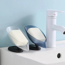 Load image into Gallery viewer, Portable Soap Dish Leaf Shape Soap Holder Leaf Shaped Soap Box Soap Dish For Bathroom Suction Cup Bathroom Storage For Soap Soap Dishes Sponge Container with Suction Cup Leaf Shape Self Draining for Bathroom Kitchen Sink
