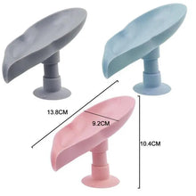 Load image into Gallery viewer, Portable Soap Dish Leaf Shape Soap Holder Leaf Shaped Soap Box Soap Dish For Bathroom Suction Cup Bathroom Storage For Soap Soap Dishes Sponge Container with Suction Cup Leaf Shape Self Draining for Bathroom Kitchen Sink
