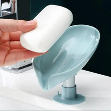 Load image into Gallery viewer, Portable Soap Dish Leaf Shape Soap Holder Leaf Shaped Soap Box Soap Dish For Bathroom Suction Cup Bathroom Storage For Soap Soap Dishes Sponge Container with Suction Cup Leaf Shape Self Draining for Bathroom Kitchen Sink
