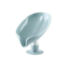 Load image into Gallery viewer, Portable Soap Dish Leaf Shape Soap Holder Leaf Shaped Soap Box Soap Dish For Bathroom Suction Cup Bathroom Storage For Soap Soap Dishes Sponge Container with Suction Cup Leaf Shape Self Draining for Bathroom Kitchen Sink
