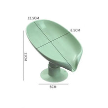 Load image into Gallery viewer, Portable Soap Dish Leaf Shape Soap Holder Leaf Shaped Soap Box Soap Dish For Bathroom Suction Cup Bathroom Storage For Soap Soap Dishes Sponge Container with Suction Cup Leaf Shape Self Draining for Bathroom Kitchen Sink

