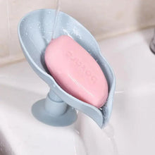 Load image into Gallery viewer, Portable Soap Dish Leaf Shape Soap Holder Leaf Shaped Soap Box Soap Dish For Bathroom Suction Cup Bathroom Storage For Soap Soap Dishes Sponge Container with Suction Cup Leaf Shape Self Draining for Bathroom Kitchen Sink
