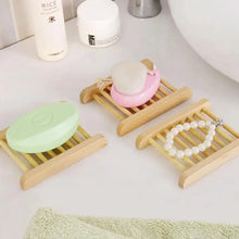 将图片加载到图库查看器，Portable Soap Dishes Natural Wood Soap Tray Holder Dish Storage Bath Shower Plate Home Bathroom Wash Soap Holder Home Bamboo Wood Soap Holder Bathroom Wooden Soap Case Hand Craft Bathtub Shower Dish Accessories

