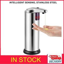 Load image into Gallery viewer, Portable Soap Dispensers Stainless Steel Automatic Liquid Dispenser Smart Sensor 250ML Hand Wash Sanitizer  Touchless Automatic Soap Dispenser Infrared Motion Sensor Dish Liquid Hands Free Auto Hand Soap Dispenser For Bathroom and Kitchen
