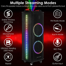 将图片加载到图库查看器，Portable Wireless Party Speaker Colorful Lights DJ PA System
