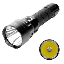 Load image into Gallery viewer, Powerful Flashlight Rechargeable Waterproof Searchlight Powerful Long Beam Distance LED Super Bright Flashlight Cree Torch with  Ramping Indicator USB Charger Super Bright Torch Best For Hiking Hunting Camping Outdoor Sport
