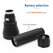 Load image into Gallery viewer, Powerful LED Rechargeable Dive Flashlight Cree Diving Flashlight Underwater Waterproof  High Lumen LED Scuba Diving  Torch Flashlight For Scuba Diving Underwater Torch
