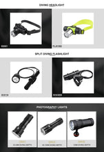 Load image into Gallery viewer, Powerful LED Rechargeable Dive Flashlight Cree Diving Flashlight Underwater Waterproof  High Lumen LED Scuba Diving  Torch Flashlight For Scuba Diving Underwater Torch
