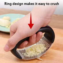 Load image into Gallery viewer, Premium Stainless Steel Garlic Rocker Press - Compact, Durable, and Rust-Resistant Kitchen Gadget
