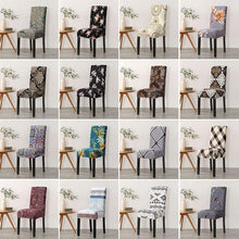 Load image into Gallery viewer, Print Pattened Dining Chair Cover Spandex Elastic Chair Slipcover Stretch Case For Chairs Wedding Hotel Banquet  Fit Stretch Short Dining Room Chair Covers with Printed Pattern Banquet Chair Seat Protector Slipcover For Home Party Hotel Wedding Ceremony
