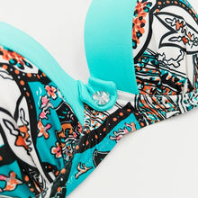 将图片加载到图库查看器，Print Swimwear Women Bikini Solid Push Up Swimsuit Female Bikini Set Beachwear Bathing Suit Swimming High Waist Swimsuits With Boy Shorts Triangle Top Stripes Halter Bikini Two Piece Bathing Suits
