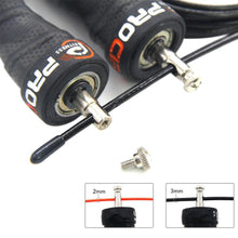 将图片加载到图库查看器，Pro Speed Jump Rope Sweatband Handles Adjustable With Ball Bearings Workout Weight Jump Rope Steel Fast Speed Clip Steel Cable Training Grip Handle With Metal Removable Double Skipping Fitness Training

