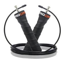 将图片加载到图库查看器，Pro Speed Jump Rope Sweatband Handles Adjustable With Ball Bearings Workout Weight Jump Rope Steel Fast Speed Clip Steel Cable Training Grip Handle With Metal Removable Double Skipping Fitness Training
