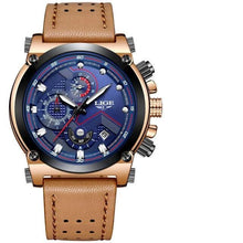将图片加载到图库查看器，Men's Waterproof Modern Watch With Leather Belts, Stainless Steel Case Excellent Look Perfect Gift
