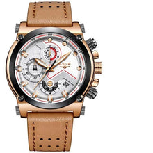 将图片加载到图库查看器，Men's Waterproof Modern Watch With Leather Belts, Stainless Steel Case Excellent Look Perfect Gift
