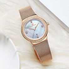 Load image into Gallery viewer, Fashion Elegant Watches   Luxury Analog Women Watch  With Date Casual Quartz  Wristwatch With Stainless Steel Mesh Band Perfect Gift
