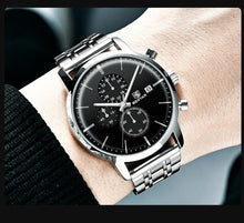 将图片加载到图库查看器，2021 New Business Men Watch Full Steel Quartz Luxury Casual Waterproof Leather Sports Male Wristwatch
