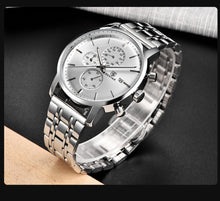 将图片加载到图库查看器，2021 New Business Men Watch Full Steel Quartz Luxury Casual Waterproof Leather Sports Male Wristwatch

