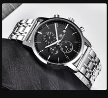 将图片加载到图库查看器，2021 New Business Men Watch Full Steel Quartz Luxury Casual Waterproof Leather Sports Male Wristwatch
